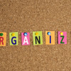 Organize word made of post it